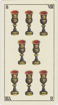 Eight of Cups from the Tarot Genoves Tarot Deck