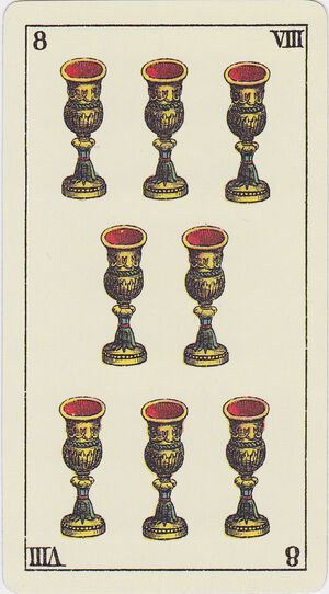Eight of Cups from the Tarot Genoves Tarot Deck