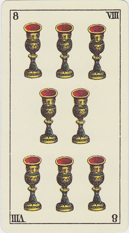 Eight of Cups from the Tarot Genoves Deck