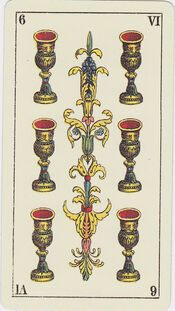 Six of Cups from the Tarot Genoves Deck