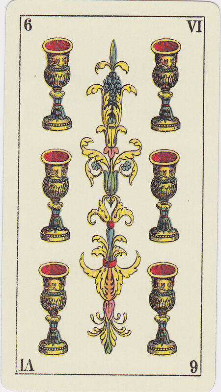 Six of Cups from the Tarot Genoves Deck