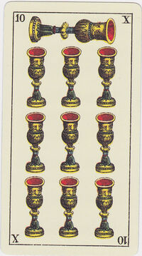 Ten of Cups from the Tarot Genoves Tarot Deck